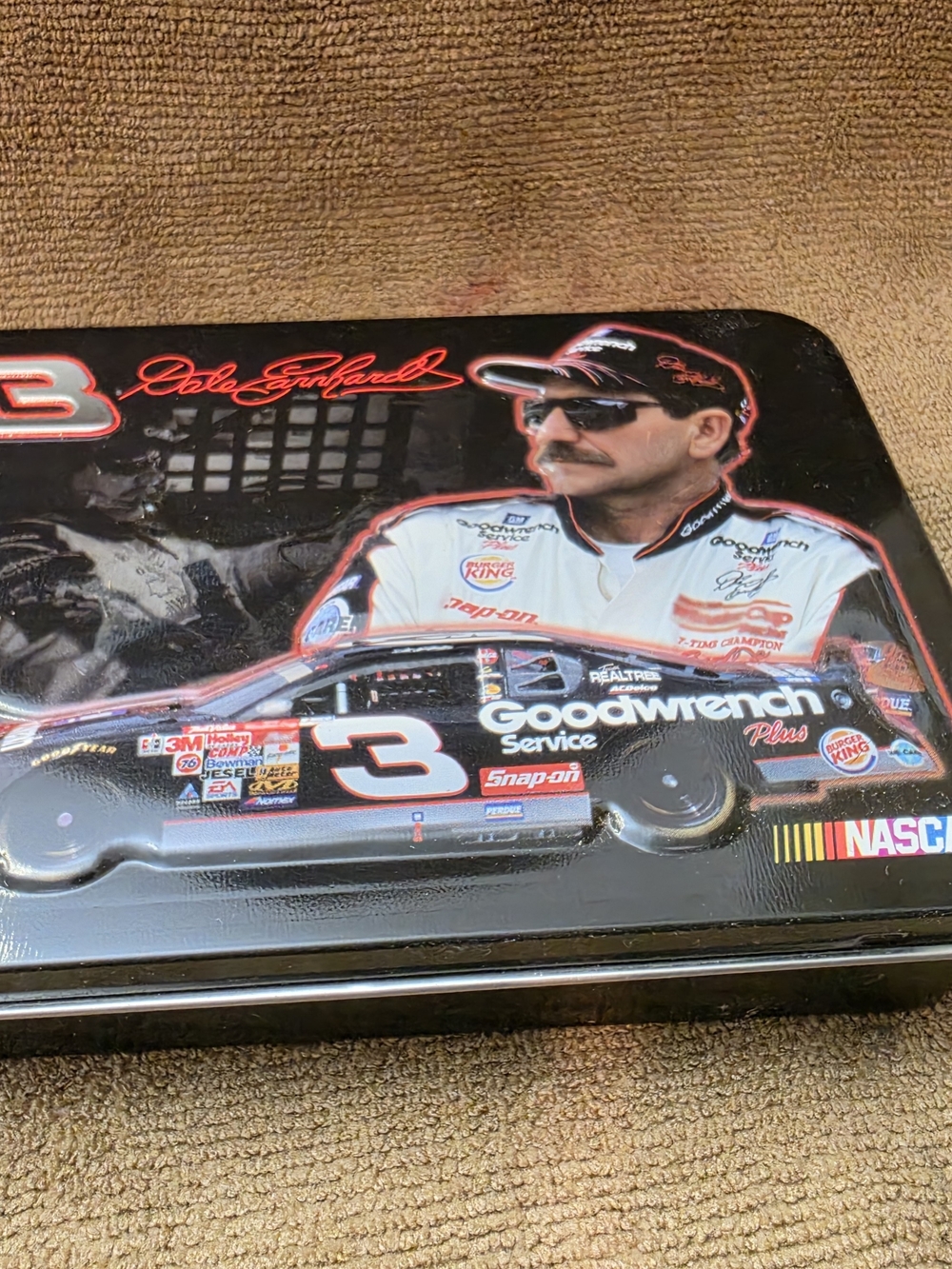 Dale Earnhardt #3 NASCAR Goodwrench Playing Cards in Collectible Metal Tin